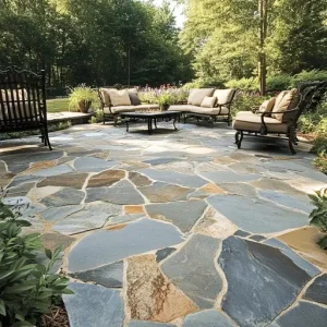 multitone flagstone patio