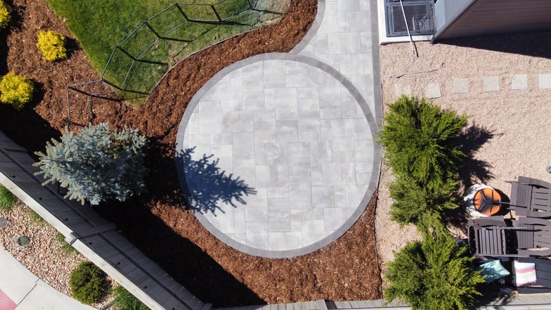 paver patio install in backyard