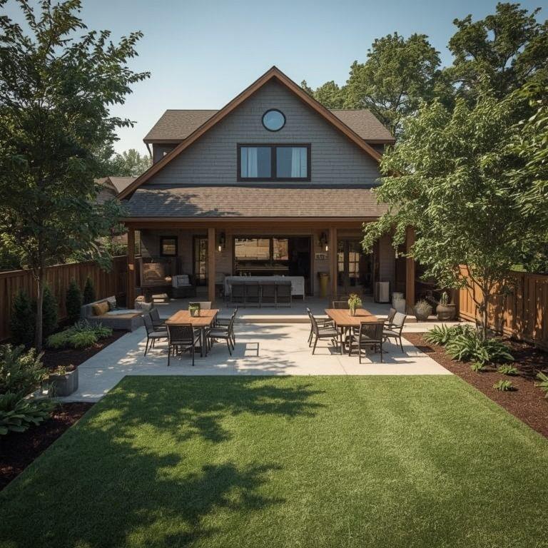 Elevated backyard view showing grade change and slope — Brighton CO ER Landscaping